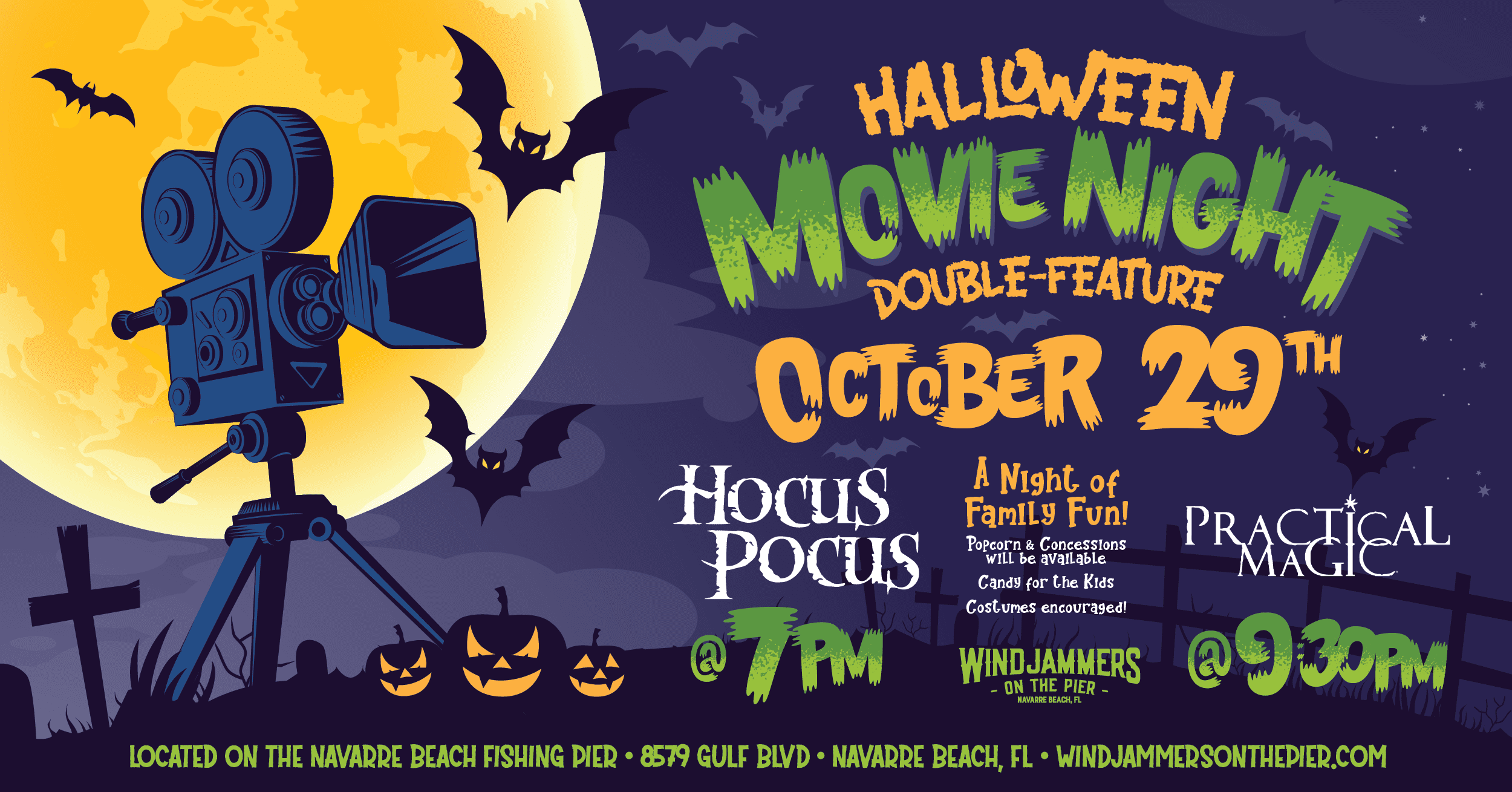 Halloween Movies Night DoubleFeature Windjammers on the Pier